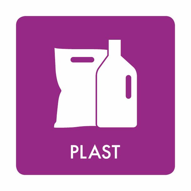 Piktogram Plast 10x10 cm Selvklæbende Lilla