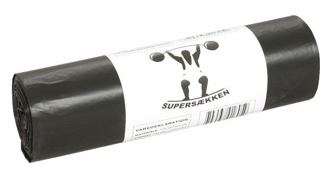 Plastikposer 50 liter LLPDE, virgin Sort