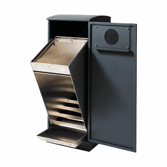 Bica Model 622 Affaldsbeholder 90 liter Lys antracit Dobbelt flaskeindkast