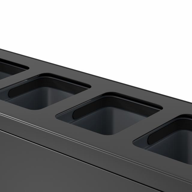 Bica Model 831 Affaldssortering 4x10 liter Åbne indkast Antracit