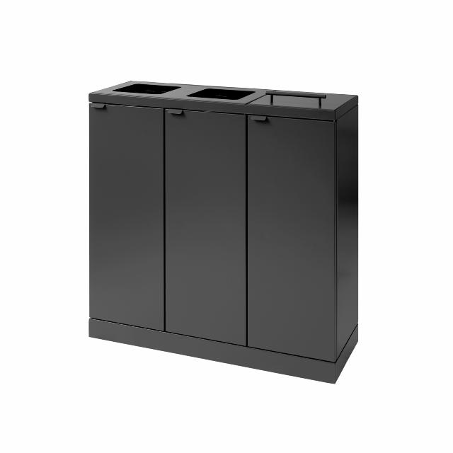 Bica Model 873 Affaldssortering 3x65 liter Løftelåg/åbne indkast Antracit