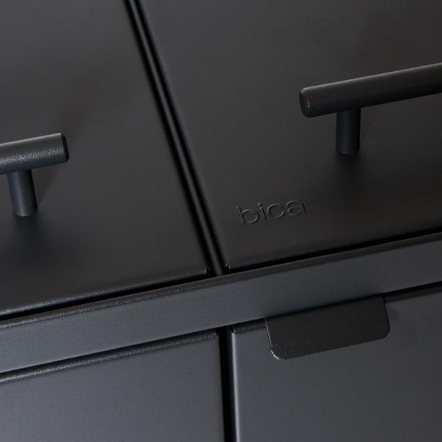 Bica Model 873 Affaldssortering 3x65 liter Løftelåg/åbne indkast Antracit