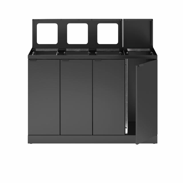 Bica Model 883 Affaldssortering 4x45 liter Løftelåg/åbne indkast Antracit