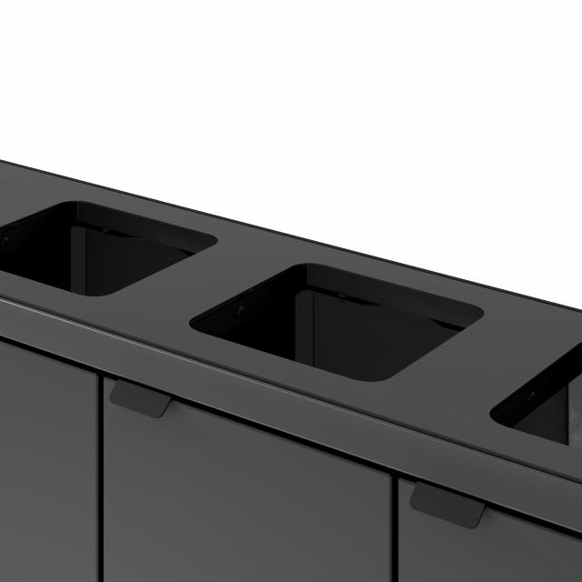 Bica Model 891 Affaldssortering 4x60 liter Åbne indkast Antracit