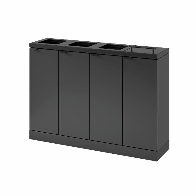 Bica Model 892 Affaldssortering 4x60 liter Løftelåg/åbne indkast Antracit