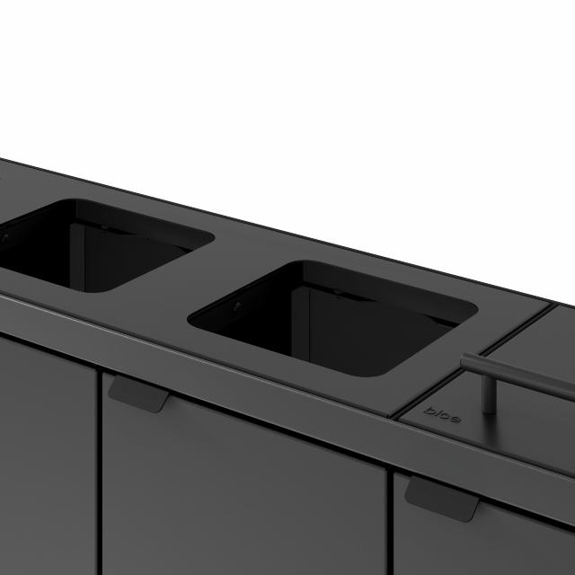 Bica Model 892 Affaldssortering 4x60 liter Løftelåg/åbne indkast Antracit