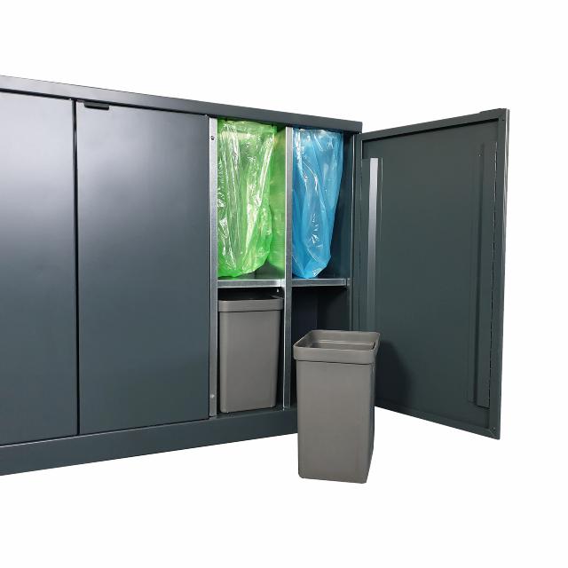 Bica Model 950 Affaldssortering 2x65 + 2x45 liter Med hylder Antracit