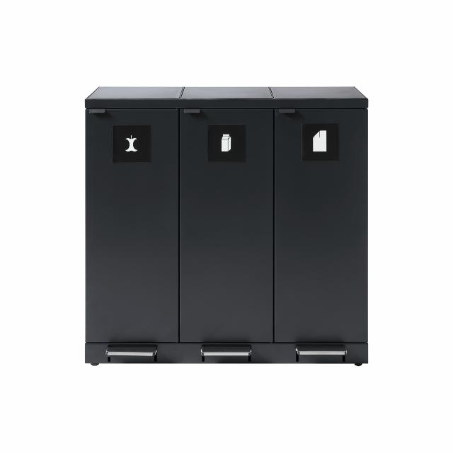 Bica Model 976 Affaldssortering 3x65 liter Fodpedaler Antracit