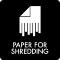 Piktogram Paper for shredding 12x12 cm Selvklæbende Sort