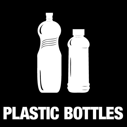 Piktogram Plastic bottles 15x15 cm Konturskåret Hvid 