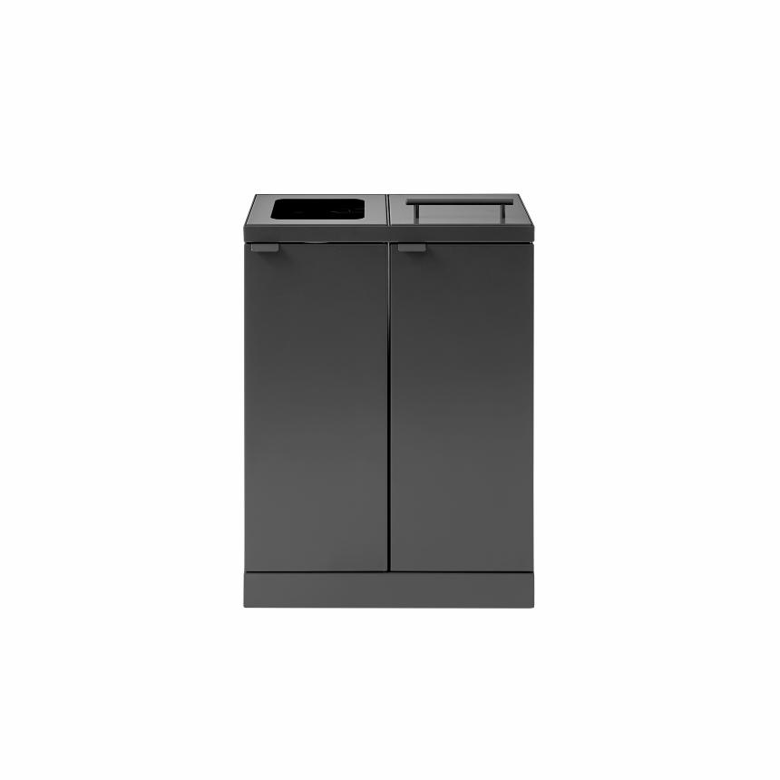 Bica Model 886 Affaldssortering 2x45 liter Løftelåg/åbent indkast Antracit